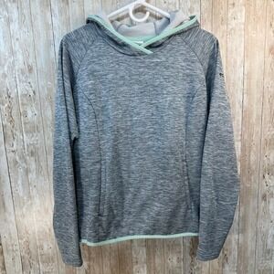 Columbia Womens Athletic Pullover Heather Green Mint Green Fleece Hoodie‎ Size M